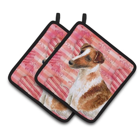 Carolines Treasures Smooth Fox Terrier Love Pair of Pot Holders BB9734PTHD